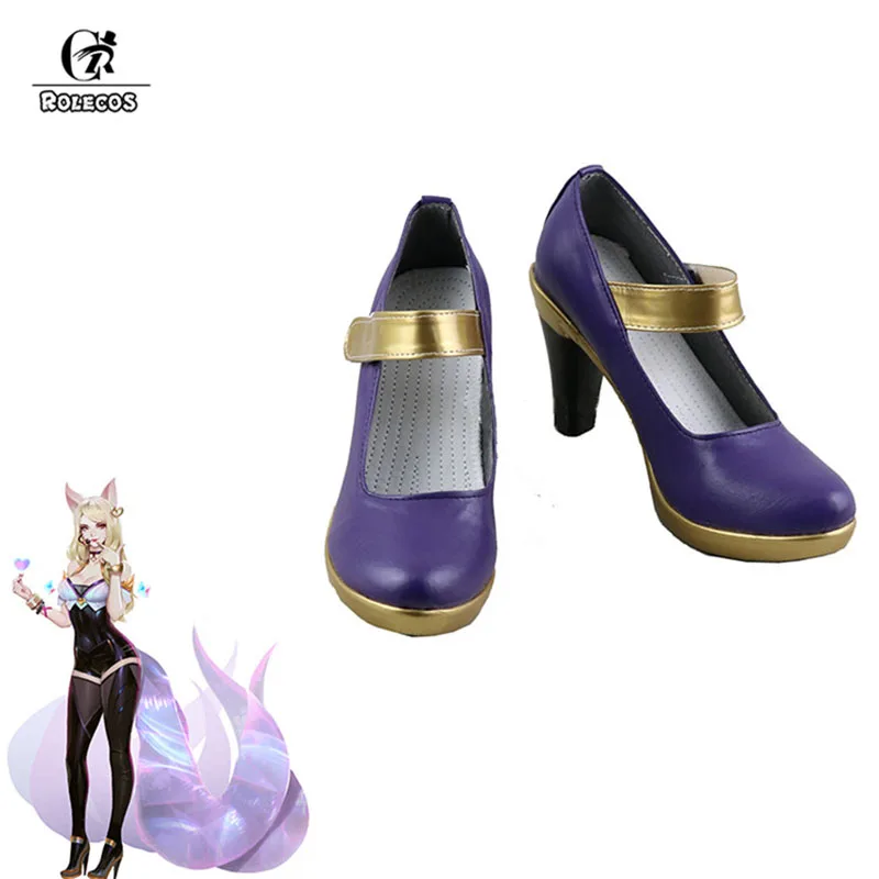 ROLECOS Game LOL Cosplay Shoes K/DA Group Ahri High Heels KDA Csutomized for Women Heel | Тематическая одежда и униформа