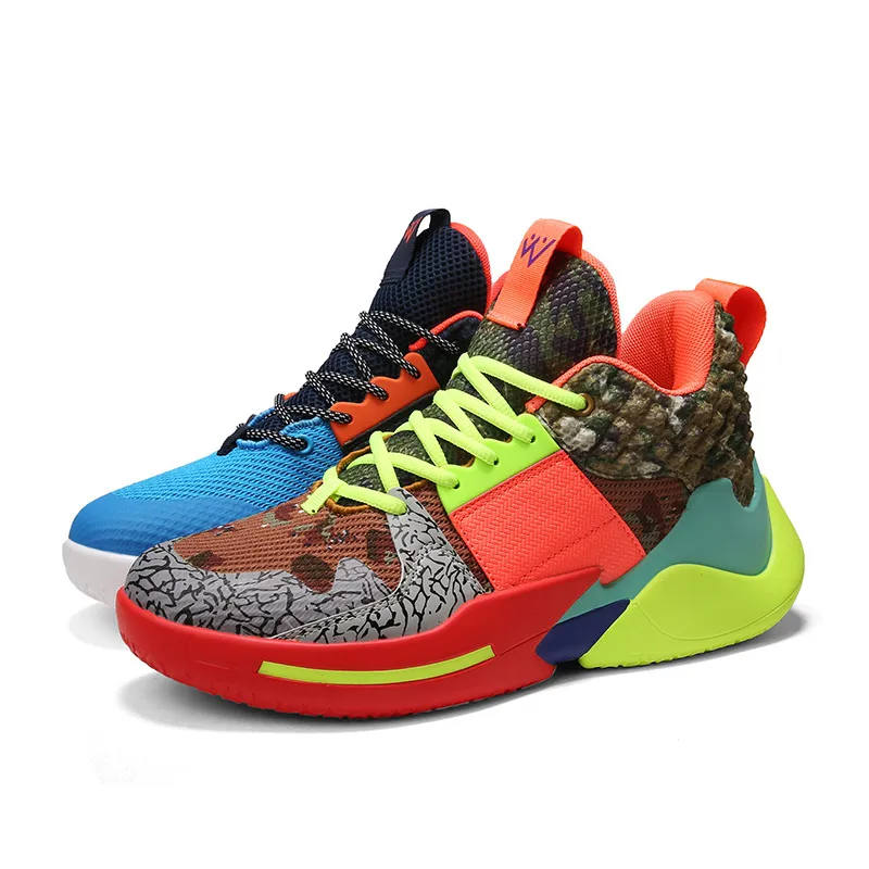 GREEN DARK BLUE Basketball Shoes Men Lebron High Top Basketball Sneakers Men Training Ankle Boots Outdoor Men Colorful Sport Shoes - Цвет: GREEN DARK BLUE