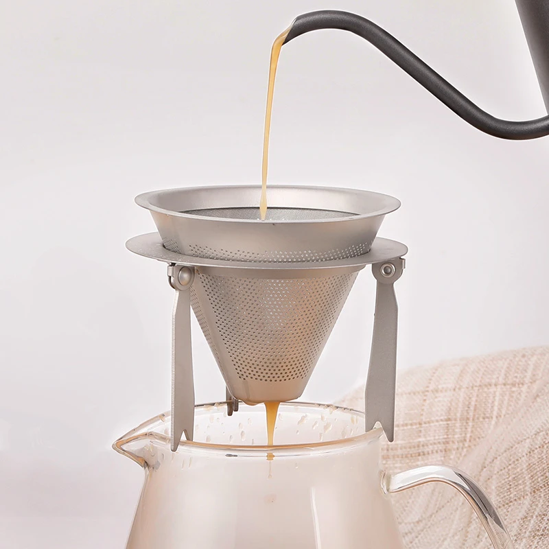 クリスマスギフト Tiartisan ベトナムコーヒードリッパー再利用可能なつや消しシルバーチタンコーヒーフィルターコーヒーコーンカップキッチン Coffee Pots Aliexpress