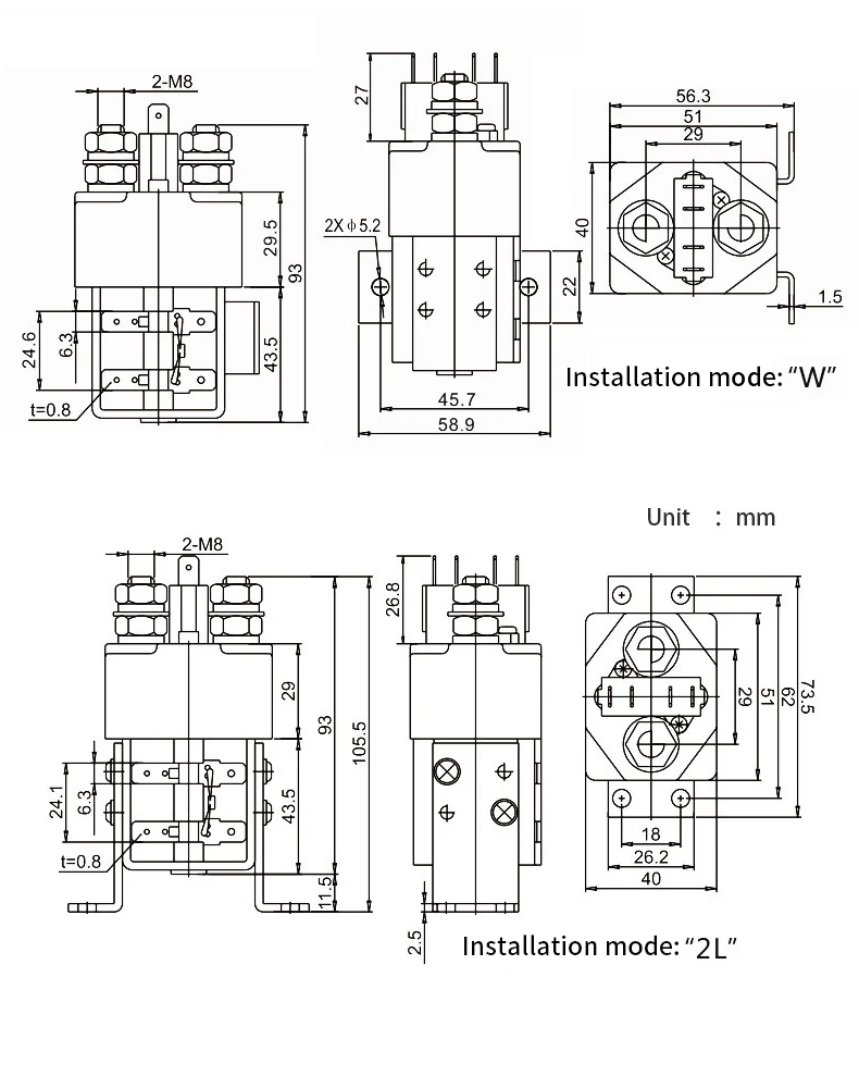 72v uso para veículos elétricos e maquinaria de engenharia dc contator