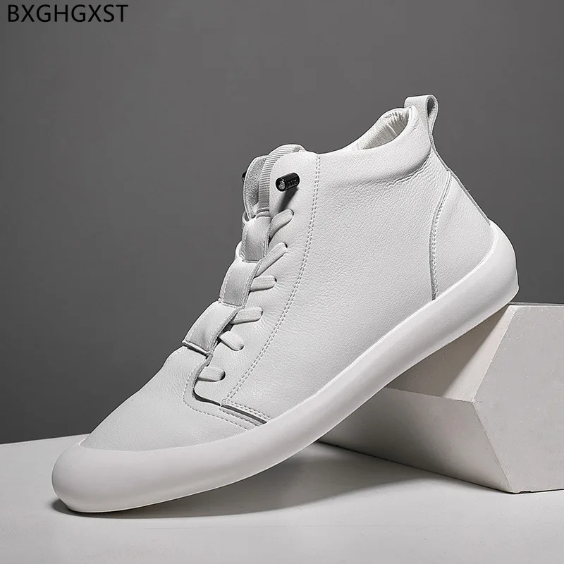 

White High Top Sneakers Luxury Brand Leather Casual Shoes Man Fashion Sports Shoe Men Running Shoes for Man 2024 Zapatos Hombre
