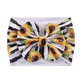 

24pc/lot Floral Velvet Headband 5“ Hair Bows Flower Print Wide Soft Turban Headwrap DIY Girls Kids Retro Party Hair Accessories