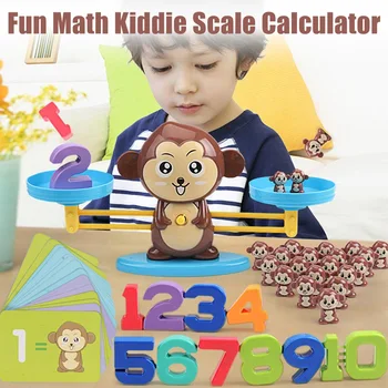 

Fun Math Kiddie Scale Calculator Cartoon Monkey Intelligence Early Education Toy S7JN