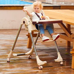 Chaise pour nouveau né avec roulettes, siège Portable pour bébé, réglable et pliable, chaise haute d'alimentation pour bébé 