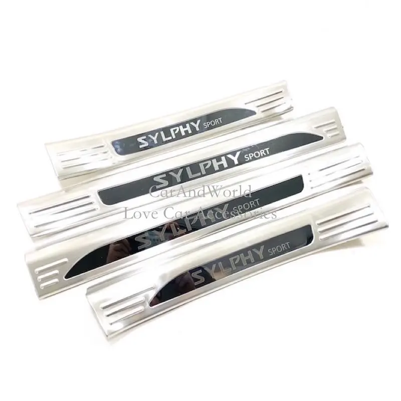 

Для Nissan Sylphy 2019 2020, нержавеющая сталь, защита порога, накладка на дверь, добро пожаловать, отделка педали, украшение автомобиля, аксессуары