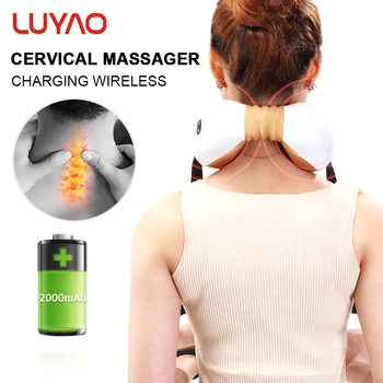 

LUYAO USB Portable Charging Cervical Neck Massager Shoulder Knead Intelligent Hot Compress Rechargeable Wireless Massage Device