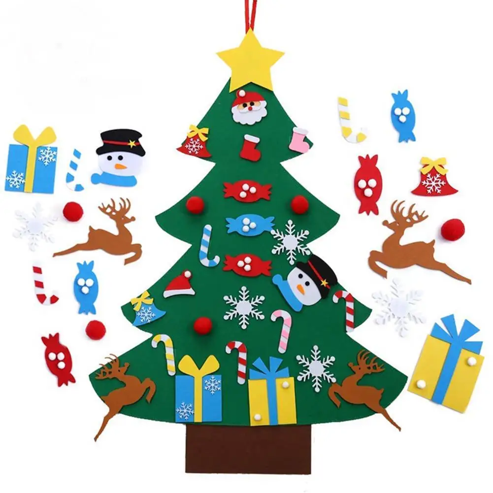 

28pcs OurWarm DIY Christmas Tree New Year Gifts Kids Toys Artificial Tree Wall Hanging Ornaments Christmas Decoration For Home