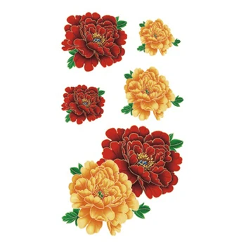 

Wyuen 2017 New Hot Waterproof Temporary Tattoo Stickers for Adults Kids Body Art Graceful Peony P-041 Fake Tatoo for Woman