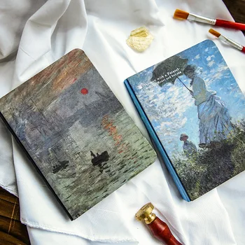 

Vintage Hardcover Notebook Van Gogh Oil Painting Cover Diary Pad Creative Office Decoration Stationery Diary Journal Supplies