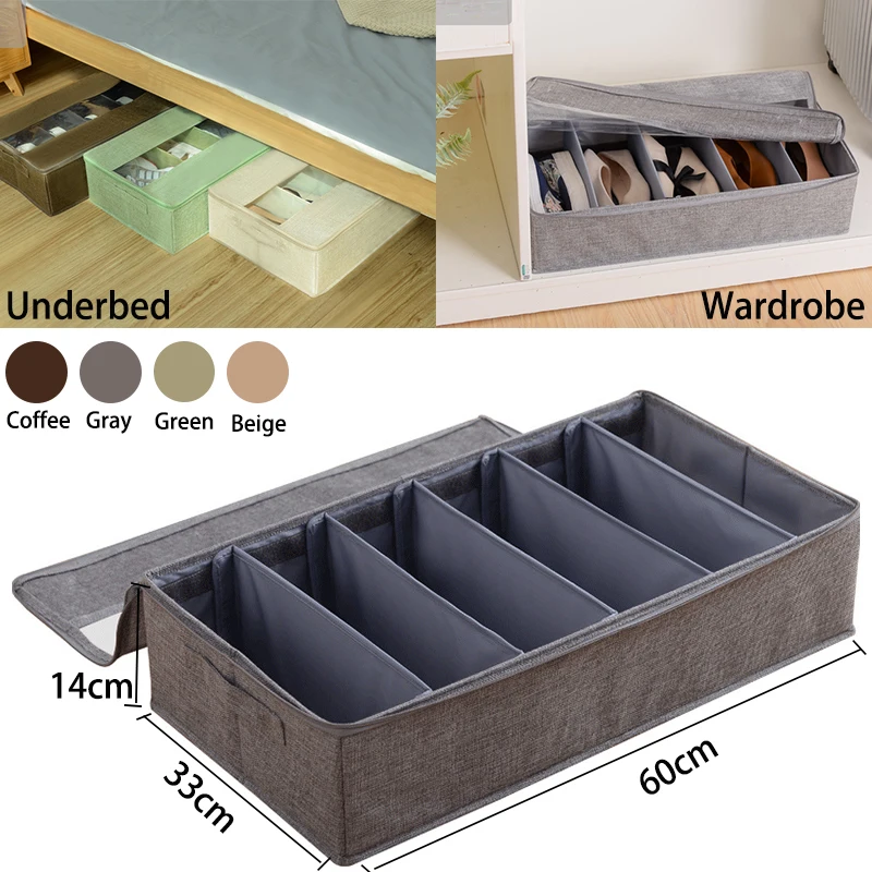 Shoe Storage Box With Lid 6 Grid Wardrobe Closet Foldable Shoe Storage Box With Lid 6 Grid