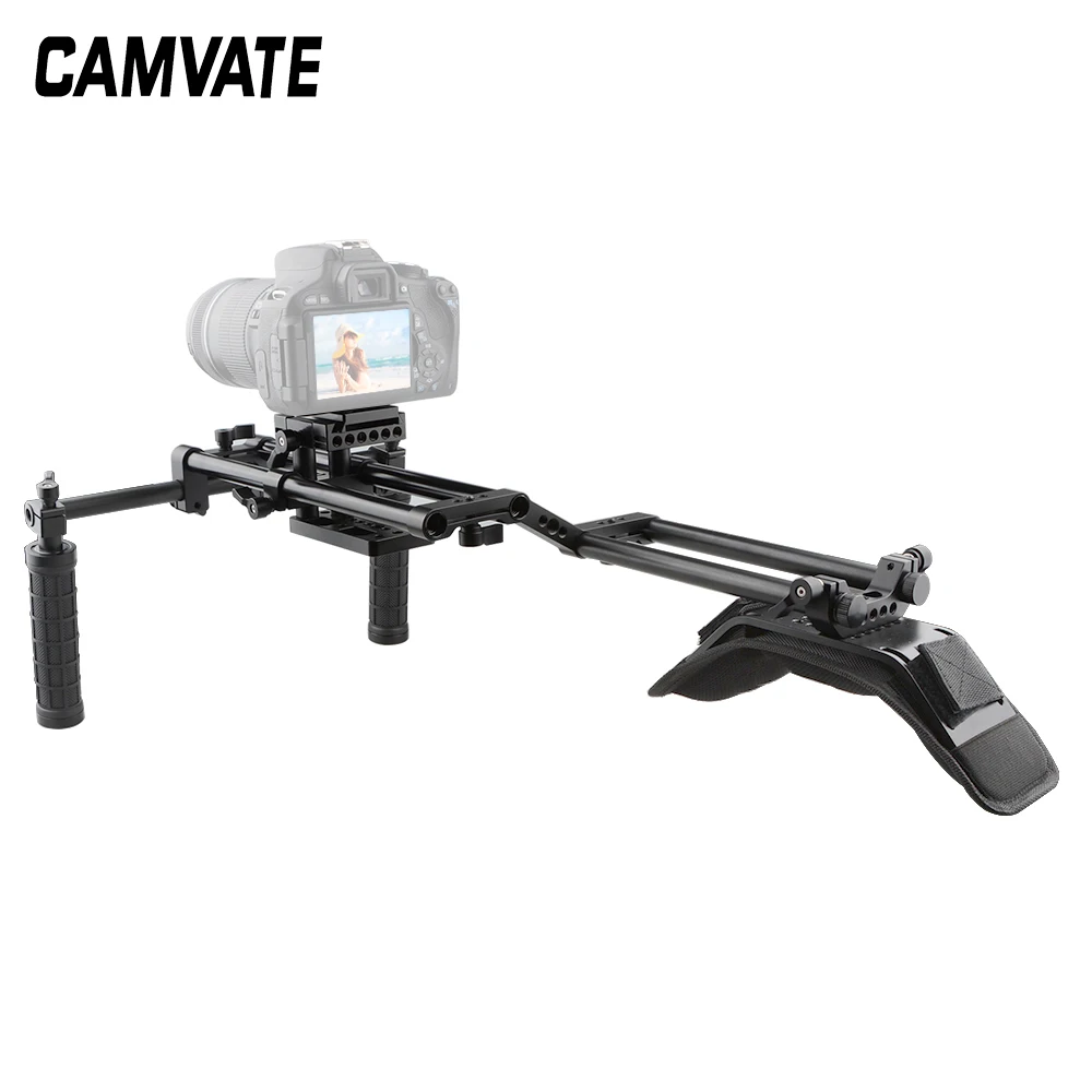 CAMVATE плечевое крепление с Manfrotto QR пластиной и двойной 15 мм рельсовая система для