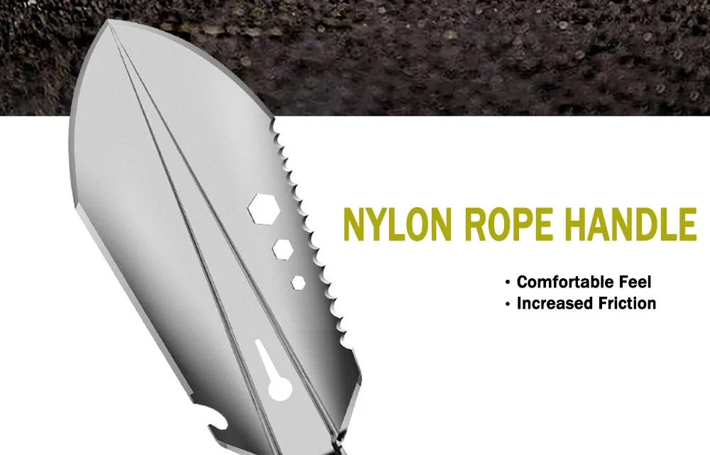 Description Picture 6 of itemShovel Multi-Purpose Garden Tools Stainless Steel Garden Shovel With Sawtooth Hex Wrench Ruler Digging Trowel Knife Bottle opene