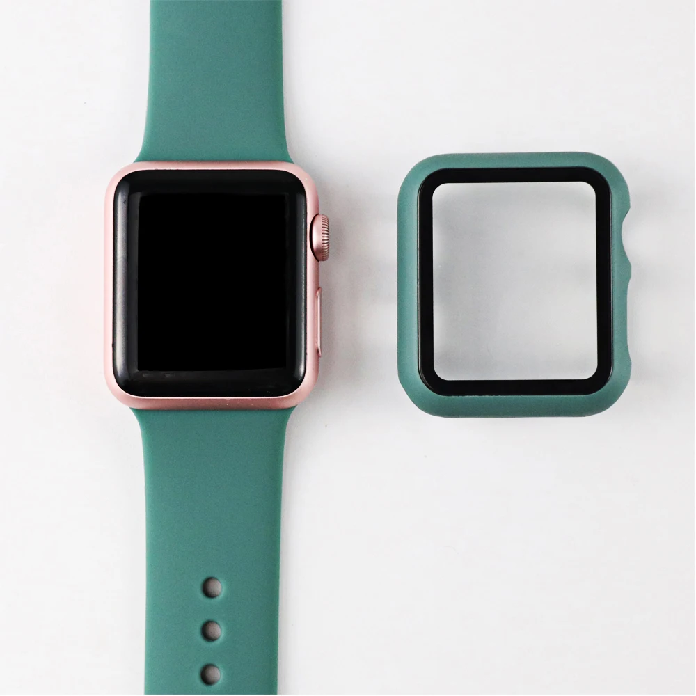 Защитный чехол+ силиконовый ремешок для apple watch 42 мм 38 мм сменный Браслет ремешок для apple watch 5 4 ремешок 44 мм 40 мм ремешок для часов