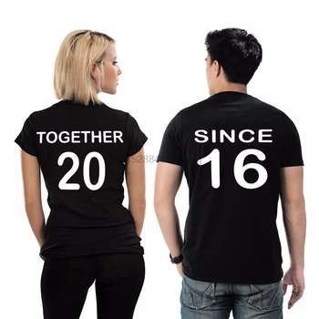 

Hot Sale T Shirt Hip Hop Tee Shirt Customizable Matching Couple T Shirt Together Since ____ T Shirts For Men