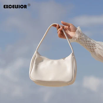 

EXCELSIOR French Style Women's Baguette Bags Simple Vintage Bag for Women 2020 New Female Shoulder Underarm Bag Torebki Damskie
