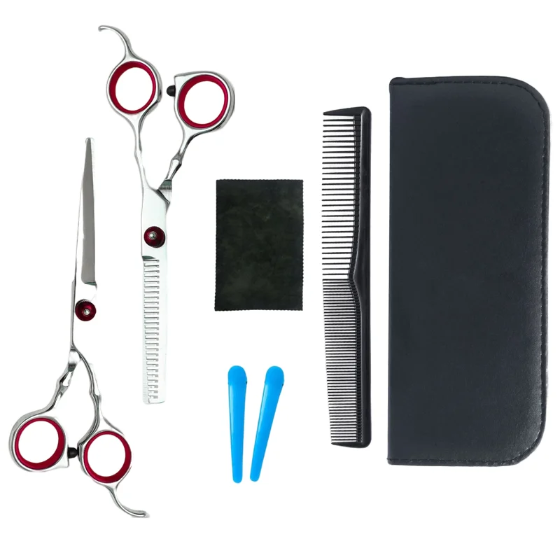 

6 Inch Wholesale Ball Bearing Screw Hair Salon Professional Cutting Thinning Scissors Set