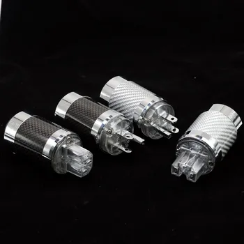 

Hi-end US Version Carbon Fiber Tellurium Copper Rhodium Plated DIY Electrical US 3pin ac power cord plug Connector