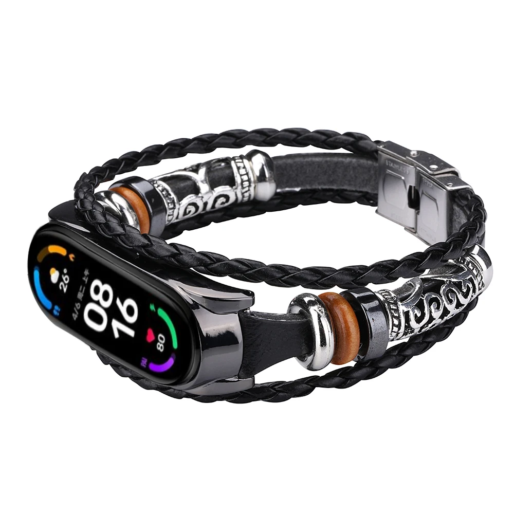 Ремешок для Xiaomi Mi Band 6 5 4 3 модный винтажный ремешок в национальном стиле наручных