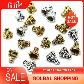 

10*8mm Silver Plated Flower Petal Speck Beads Caps Jewelry Supplies Bead Cap Charms for Jewelry Making