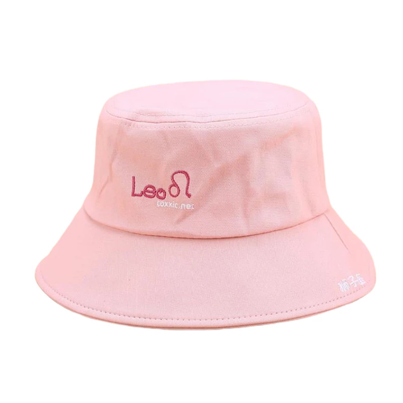 Twelve Constellation Hat Women Embroidery Fisherman Hat Men Spring Summer Outdoor Leisure Cotton Sunshade Cap Bucket Hat