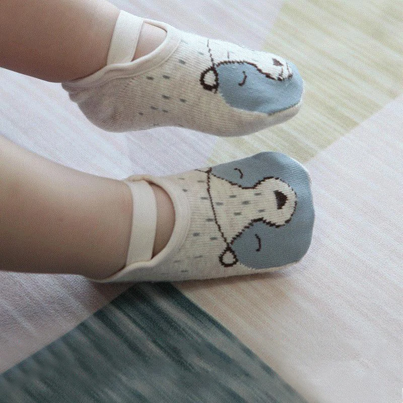 Cotton Shoes Floor Socks First Walker Non-slip Toddler Newborns Baby Girls Boys Cute Animal Cartoon Rubber Grips Boat Socks 4