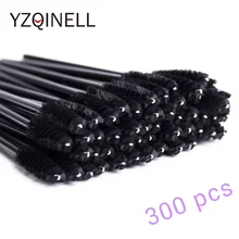 300pcs חד פעמי ריס מברשת מסקרה שרביטים מיני ריסי מברשות מסקרה מוליך מיקרו מברשות עיניים לאש איפור מברשת(China)