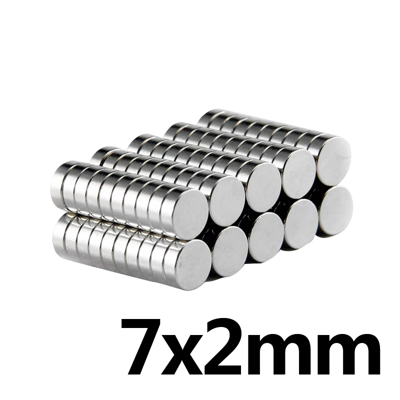 

*200/300/500pcs neodymium magnets 7*2 mm disc 7x2 m N35 magnet NdFeB magnets Dia Strong Magnetic Magnets For Craft 7 mm x 2 mm