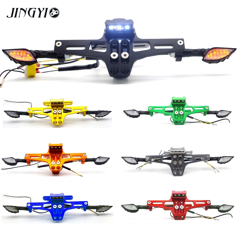 

CNC Motorcycle License Plate Holder&Turn Signal Light for 530 Z650 Xt660X Honda Pcx Honda X4 Bmw R Nine T Honda #EJ359