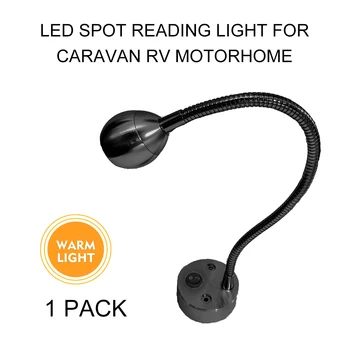 

12V 1W LED Reading Light Switch Caravan Boat Motorhome Trailer Warm Spotlight 100LM 3000K Interior Lamp RV Camper Accessories
