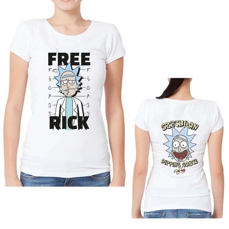

Rick and Morty Women T Shirt Pickel Funny Cartoon Harajuku Tshirt Print Graphic T-shirt Female Clothes Custom Print Graphic
