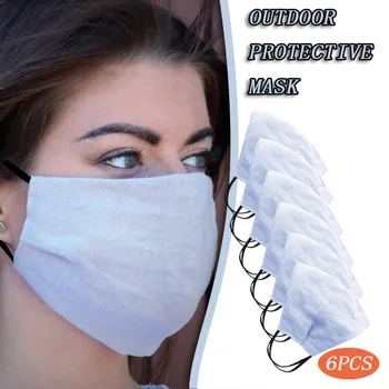

6PC Natural Linen Adult Windproof Foggy Haze Face Mask Reusable Breathable Face Mask Mouth Mask Washable Mouth