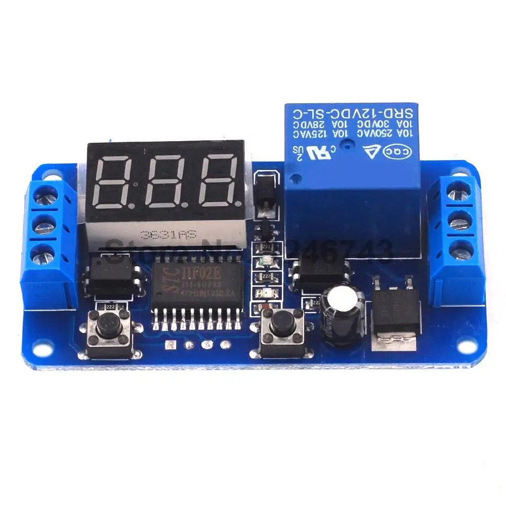 

DC 12V LED Display Digital Time Delay Relay Timer Control Switch Module PLC Electronic PCB Board Module