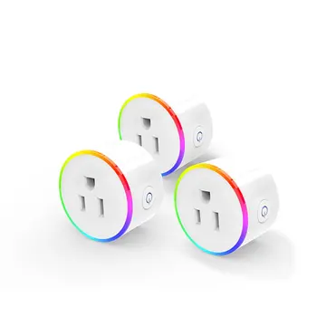 

Wifi Smart Plug Rgb Wireless Power Socket Smart Life/Tuya App Remote Control Work With Google Home No Hub Required