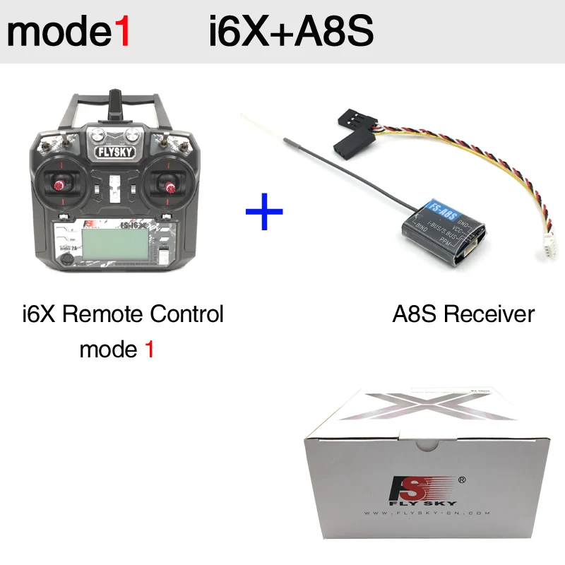 Flysky FS-i6X FS I6X 10CH 2,4G Радиоуправляемый контроллер передатчика с iA10B iA6B A8S X6B приемником для радиоуправляемого вертолета многороторного дрона - Цвет: model1 i6X A8S