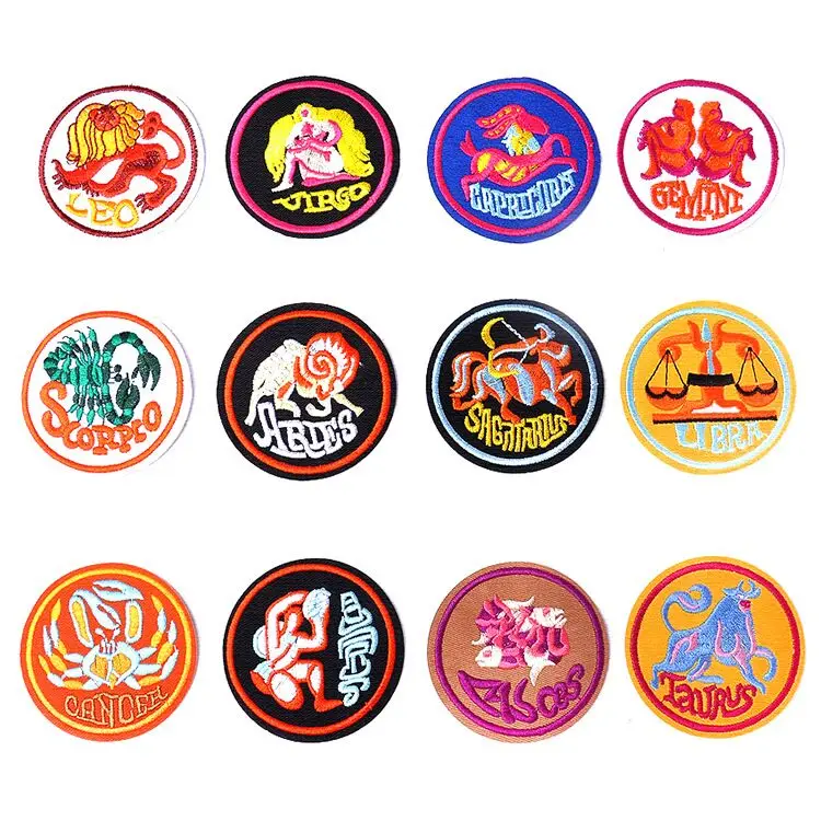 Creative clothes stickers 12 constellation cloth stickers embroidery