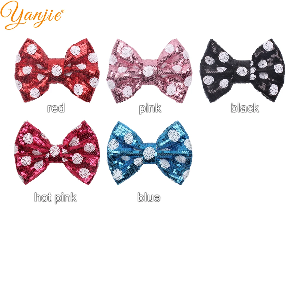 12 fermagli per capelli con fiocco e pois per bambine_voghion.com
