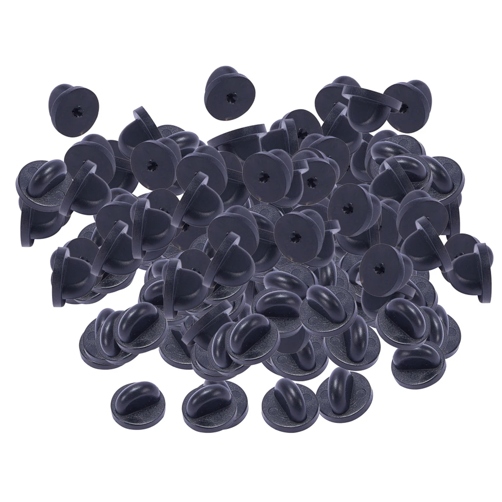 200Pcs Rubber Pin Backs Holder Clutch Badge Lapel Pin Tie Tacks Jewelry DIY
