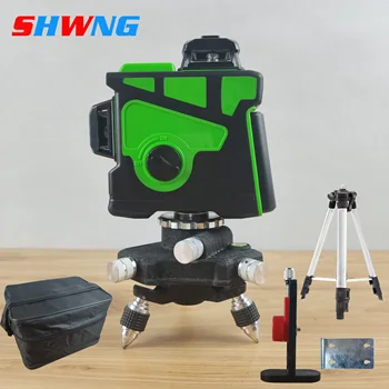 

12 Lines 3D Green Laser Level Self-Leveling 360 Degrees Horizontal And Vertical Cross Lines Green Laser Line With Double Battery