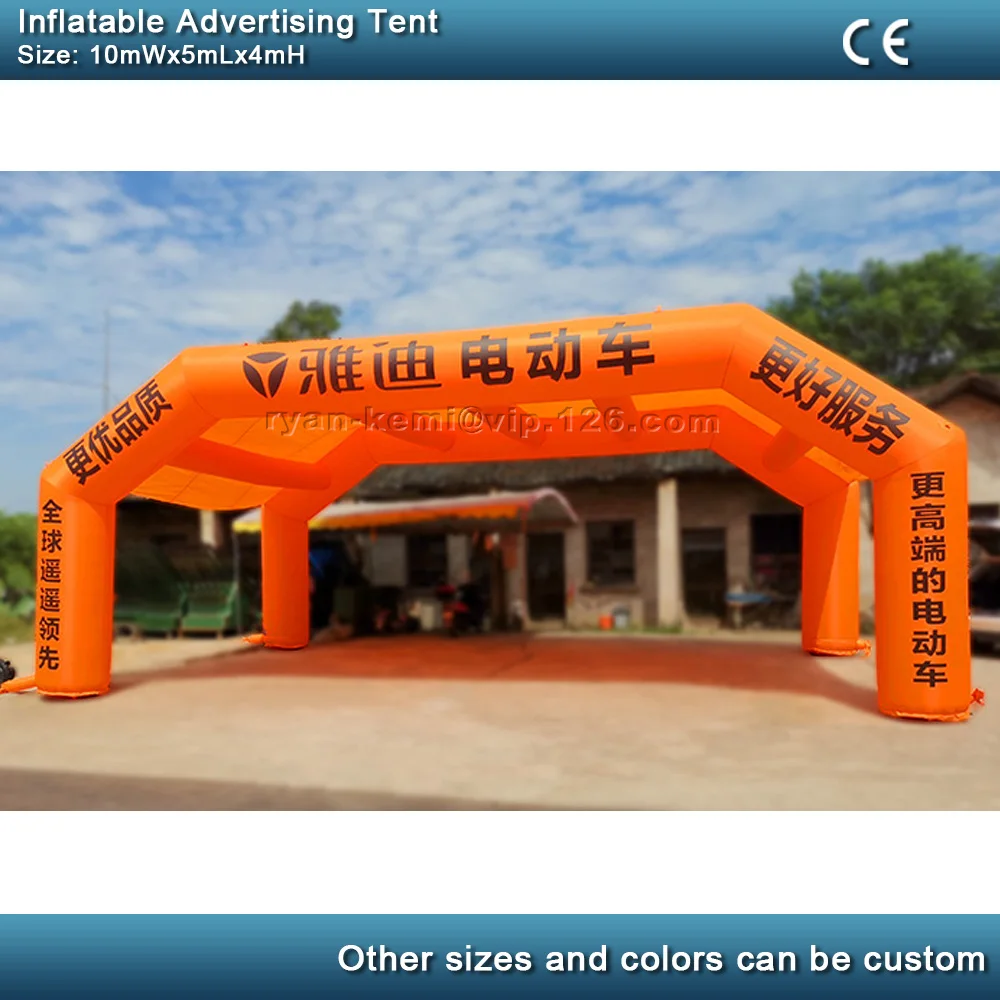 Free Shipping 10x5m Giant Inflatable Advertising Tent For Outdoor Events Arch Tunnel Display Marquee Stall Custom Logo Blower 2