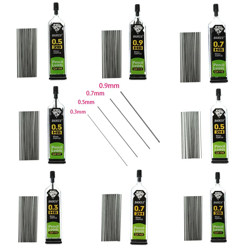 30/botella automática lápiz estudiante de arte de escritura boceto Color Rod por lápiz automático combustible espaà a 0,3/0,5/0,7/0,9 m