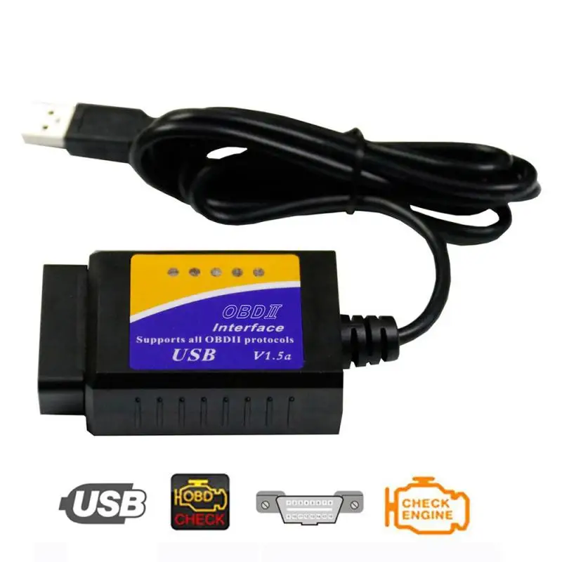 V04HU-1 USB кабель V1.5 OBD Автомобильный диагностический инструмент черный V03H2-1 Bluetooth V1.5 OBD Автомобильный диагностический инструмент черный Прямая поставка