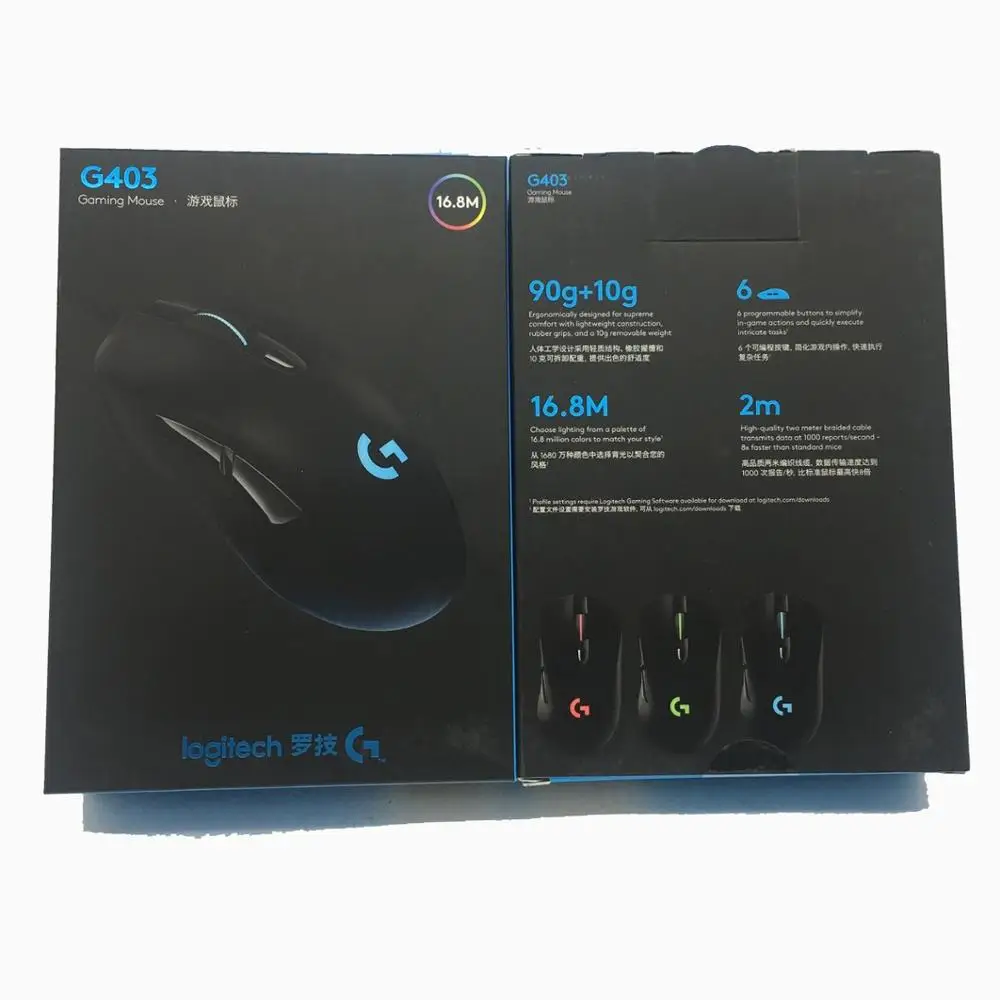Проводная игровая мышь logitech G403 RGB с подсветкой 12000 dpi для PUBG PC Gamer с поддержкой Windows 10/8/7
