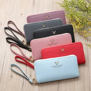 

1PC Women Lady Leather Wallet Long Zipper Wallet Women Girl Clutch Wallet Purse Coin Pocket Credit Card Holder Handbag Dropship