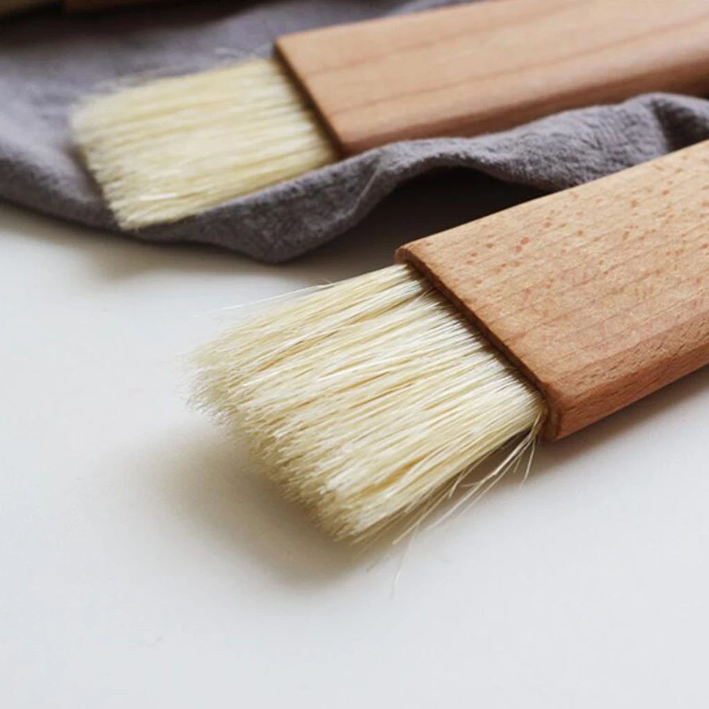 Wooden handle Oil Brush Baking Bakeware Bread Cook Pastry BBQ