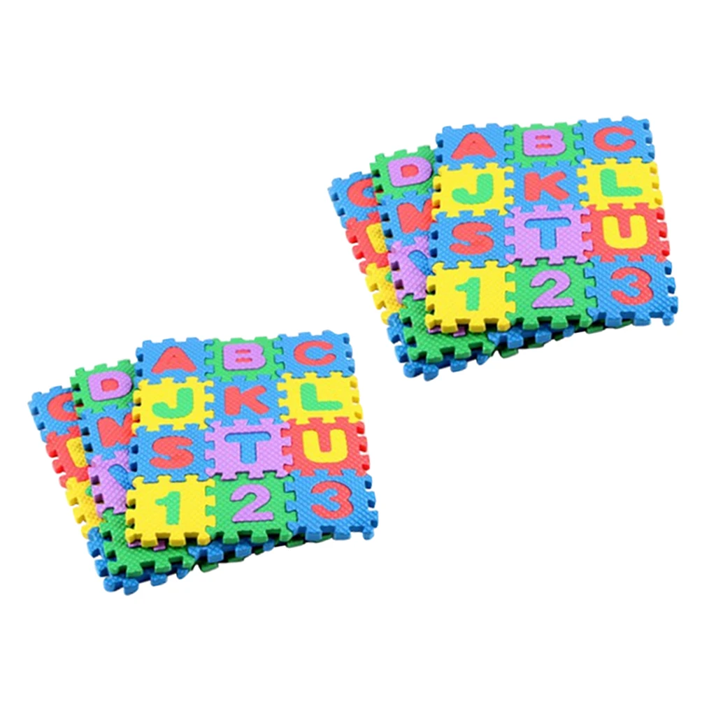 72 Pieces Baby Colorful Foam Mat Learning Puzzle Flooring Mat Exercise Mat