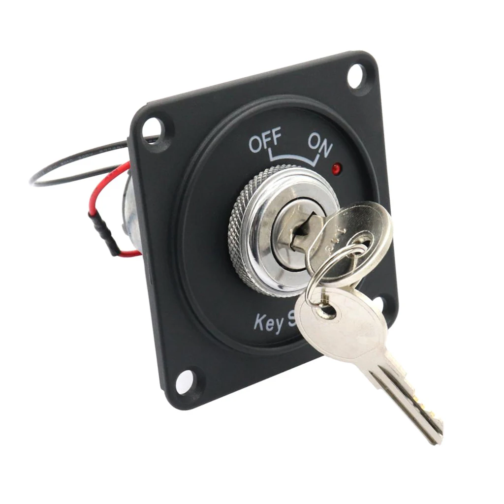 Auto Key Ignition Switch Panel with 2 Keys, Red LED indicator (2-Position)
