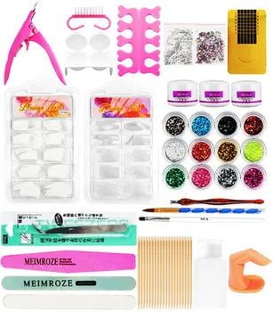 

12 Colors Acrylic Nail Art Kit Manicure Set Nail Glitter Powder Decoration Acrylic Pen Brush Nail Art Tool Kit