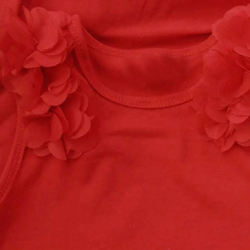 Summer New Baby Girls dress Girls Sleeveless Flower Princess Dress Dress Solid Color kids Baby casual dress 1-6Y