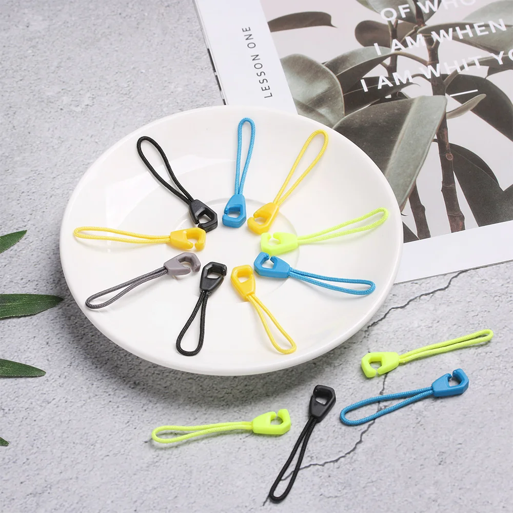 10PCS Zipper Pull Puller End Fit Rope Tag Fixer Zip Cord Tab Replacement Clip Broken Buckle Travel Bag Suitcase Tent Backpack zipper repair kit,zipper pullers