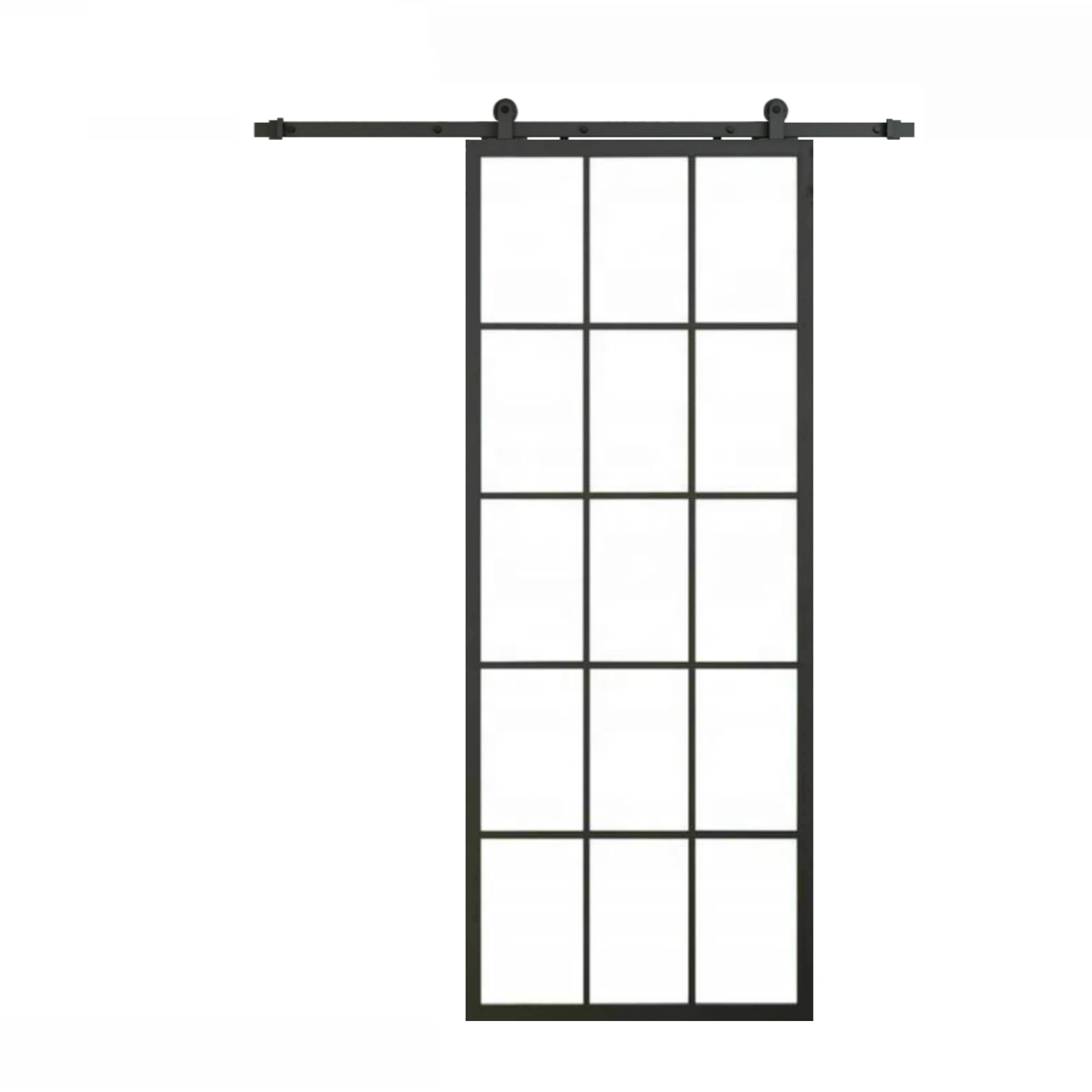 Puerta de granero de Panel francés con marco de aluminio negro, puerta de  Granero deslizante de vidrio templado transparente, losa, puerta de granero  de vidrio moderna (desmontada)|Puertas| - AliExpress